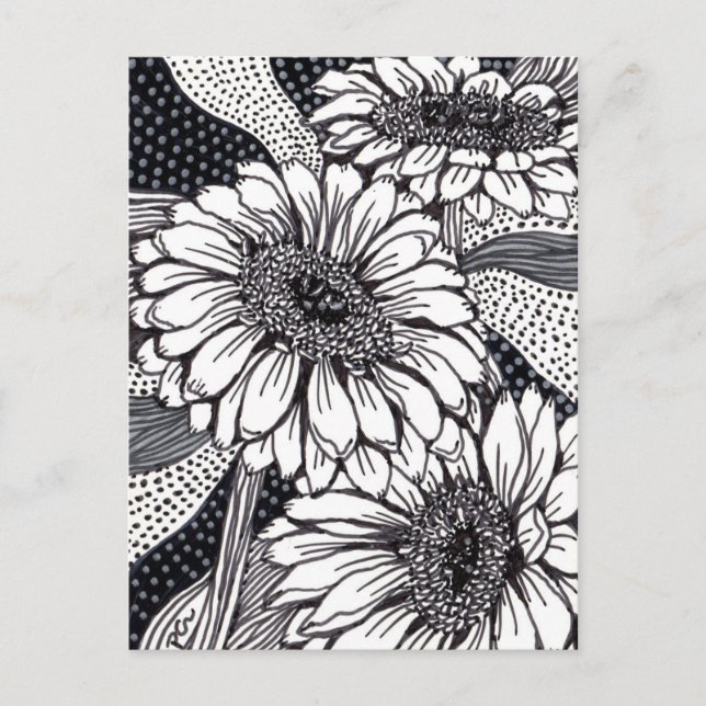 Gerberas Postkarte (Vorderseite)