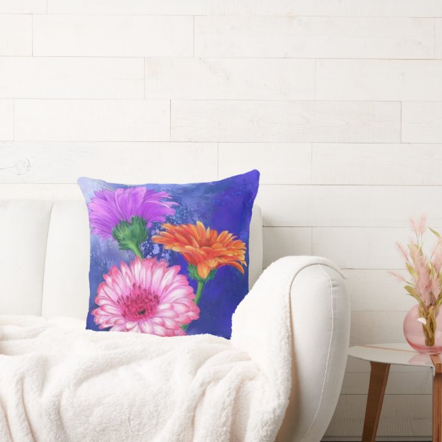 Gerberas Throw Kissen Schöne Blume (Liege)