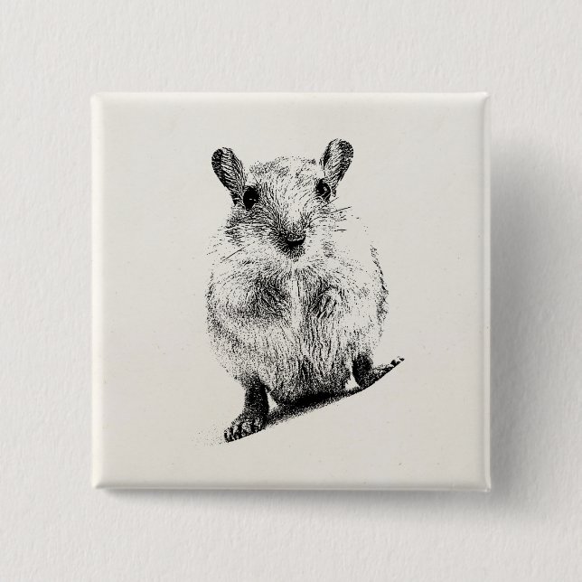 Gerbil-Baby-Tierillustrations-HaustierGerbils Button (Vorderseite)