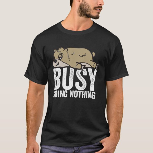 Gerbil Busy Doing Nothing Shirt Lazy Tee Boys Girl (Vorderseite)