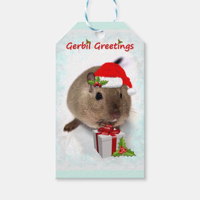 Gerbil Greetings Gift Tags Geschenkanhänger (Vorderseite)