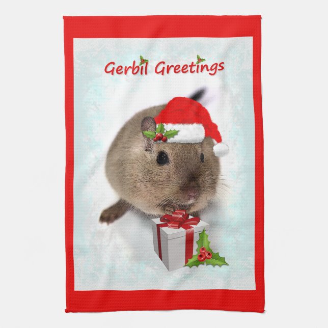 Gerbil Greetings Kitchtuch Geschirrtuch (Vertikal)