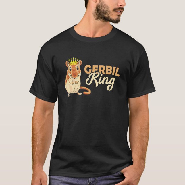 Gerbil King Crown Animal Rodent Sand Rat Gerbil T-Shirt (Vorderseite)