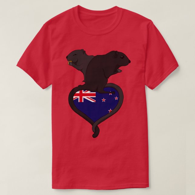 Gerbil Neuseeland dunkel T-Shirt (Design vorne)