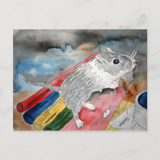 GERBIL PAINTING Heimtierportrait Art Postcard Postkarte