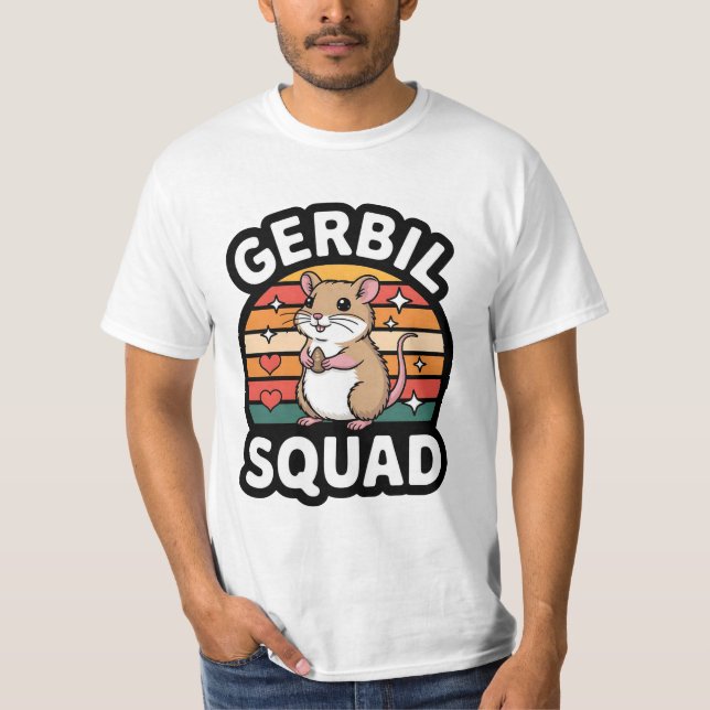 Gerbil Squad Cute Retro Gerbil Lover Design T-Shirt (Vorderseite)