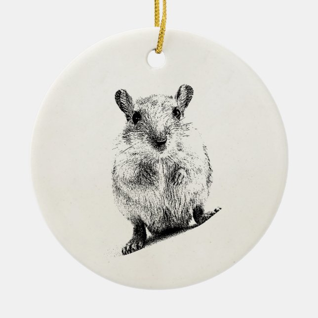 Gerbil-Tierbaby-Illustrations-HaustierGerbils Keramik Ornament (Vorne)