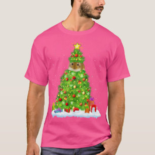Gerbil Xmas Lighting Tree Funny Gerbil Weihnachten T-Shirt