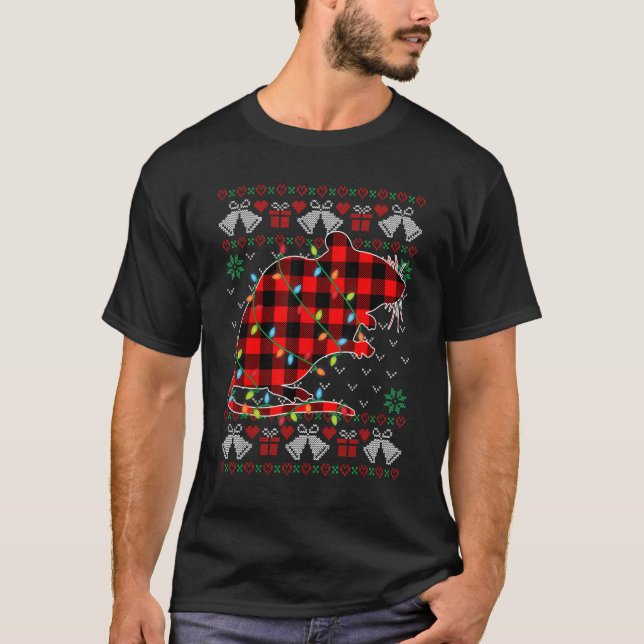 Gerbil Xmas Lights Ugys Weihnachtssüßer T-Shirt (Vorderseite)
