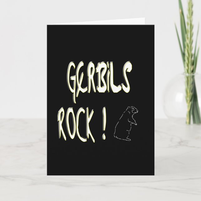 Gerbils Rock! Grußkarte Karte (Vorderseite)