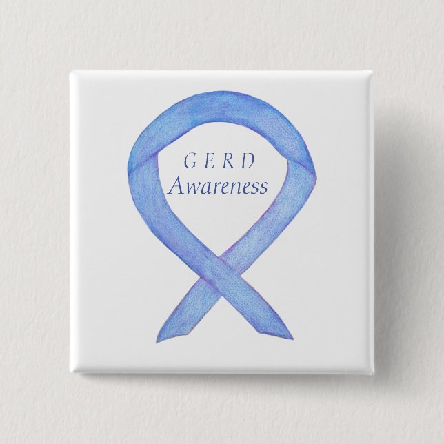 GERD Awareness Periwinkle Ribbon Custom Button (Vorderseite)