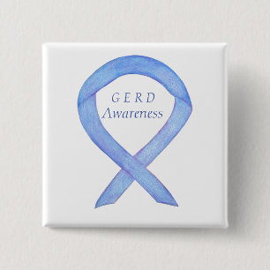GERD Awareness Periwinkle Ribbon Custom Button