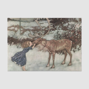 „Gerda küsst das Rentier“ von Edmund Dulac Seidenpapier
