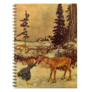 Gerda und Reindeer von Dulac Vintag Notizblock