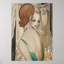 Gerda Wegener - Auf dem Spiegel, Art Déco Poster