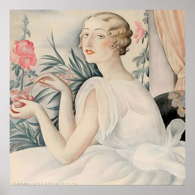 Gerda Wegener - Portrait einer Frau, Art Déco Poster (Vorne)
