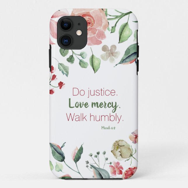Gerechtigkeit floral Micah 6:8 Fall Mate iPhone Fa Case-Mate iPhone Hülle (Rückseite)