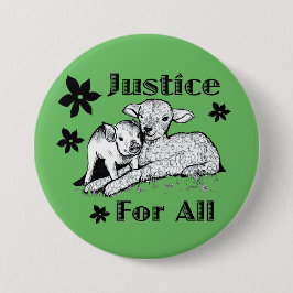 Gerechtigkeit für allen Tierrecht-Knopf Button
