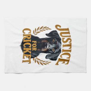 Gerechtigkeit Für Cricket Vintage Hundedenkmal Typ Geschirrtuch