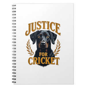 Gerechtigkeit Für Cricket Vintage Hundedenkmal Typ Notizblock