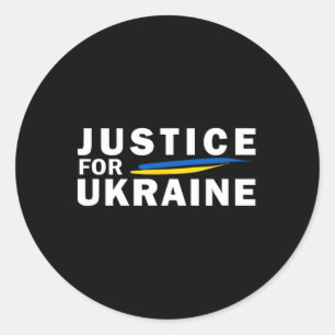 Gerechtigkeit für die Ukraine. Krieg Runder Aufkleber