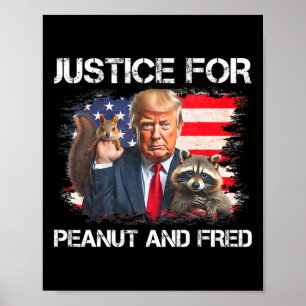 Gerechtigkeit für Erdnussquirrel Fred Raccoon Abst Poster