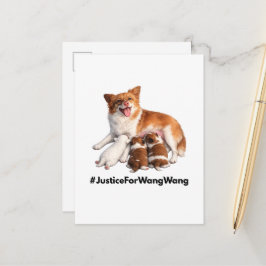 Gerechtigkeit für Wang Wang Postkarte