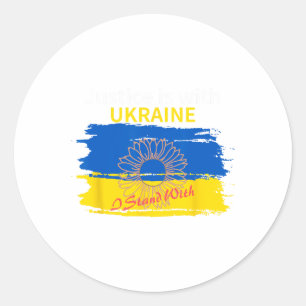 Gerechtigkeit ist mit der Ukraine. Ich stehe mit Runder Aufkleber