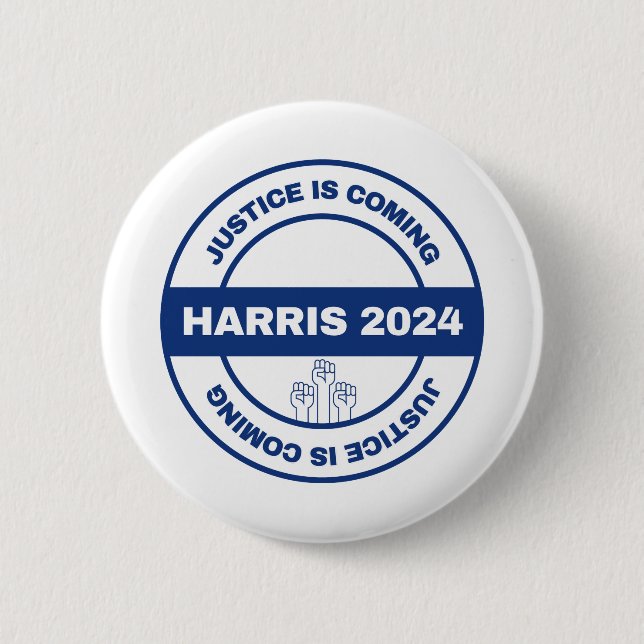 Gerechtigkeit kommt | Kamala harris Walz Election Button (Vorderseite)