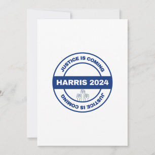Gerechtigkeit kommt Kamala harris Walz Election Einladung