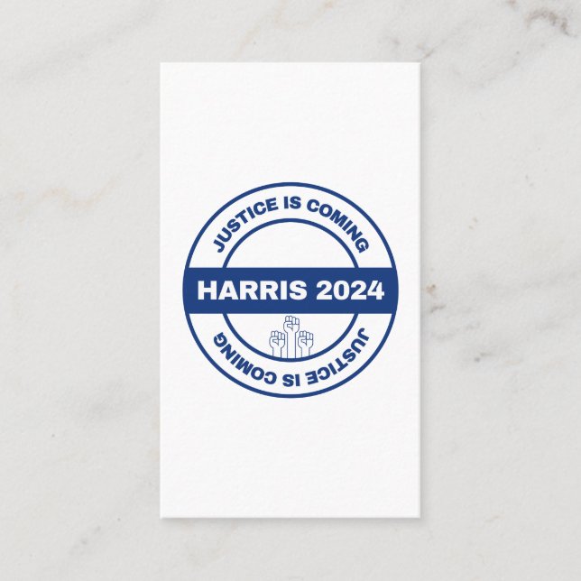 Gerechtigkeit kommt | Kamala harris Walz Election Visitenkarte (Vorderseite)