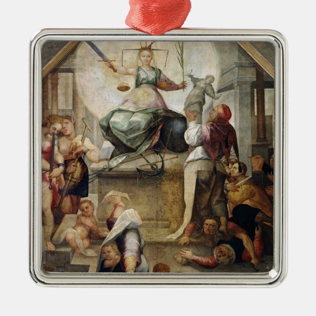 Gerechtigkeit Silbernes Ornament (Vorne)