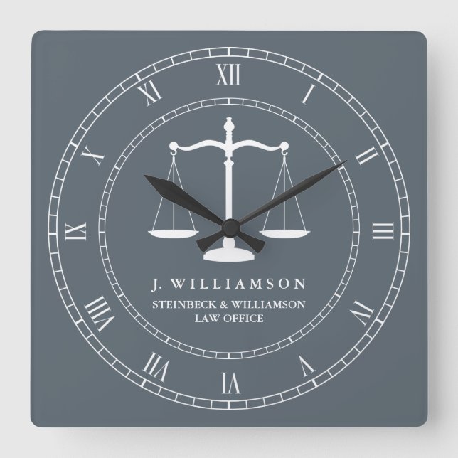 Gerechtigkeit stuft quadratische wanduhr (Vorderseite)