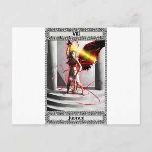 Gerechtigkeits-Tarot-Karten-Kunst Postkarte