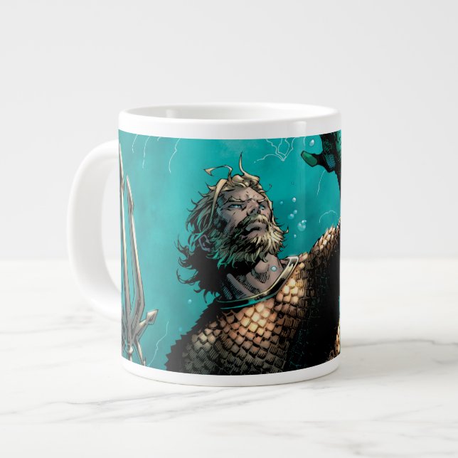 Gerechtigkeitsliga #10 Aquaman Drowned Earth Varia Jumbo-Tasse (Vorderseite Links)