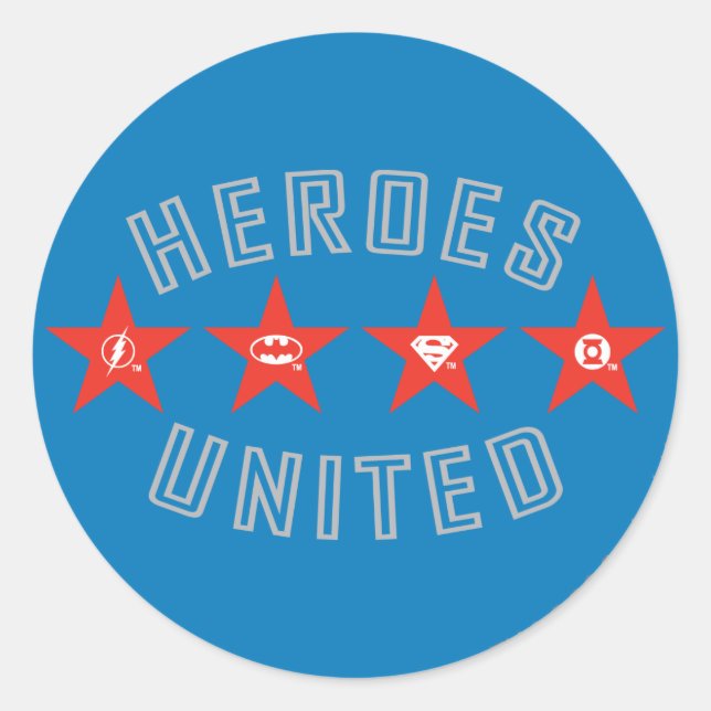 Gerechtigkeitsliga: Ungebundene Logos Runder Aufkleber (Vorderseite)