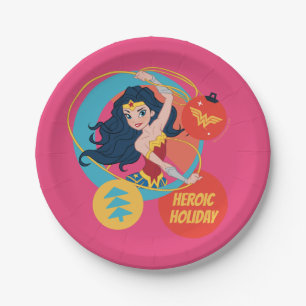 Gerechtigkeitsliga Woman Holiday Bauble Pappteller