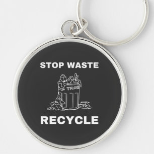 Gerecycelt Abfälle stoppen Schlüsselanhänger