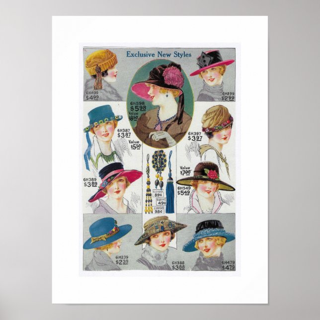 GERECYCELT ART: 1920 FASHION KATALOGSEITE POSTER (Vorne)