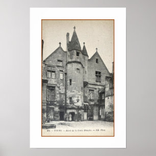 GERECYCELT ART: TOURS FRANCE HOTEL POSTCARD 1900 POSTER