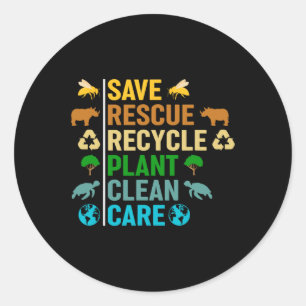 Gerecycelt Bienenretter des Earth Day Planet Geret Runder Aufkleber