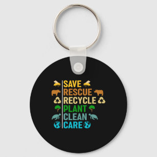 Gerecycelt Bienenretter des Earth Day Planet Geret Schlüsselanhänger