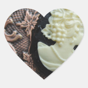 Gerecycelt Cameo Herz-Aufkleber