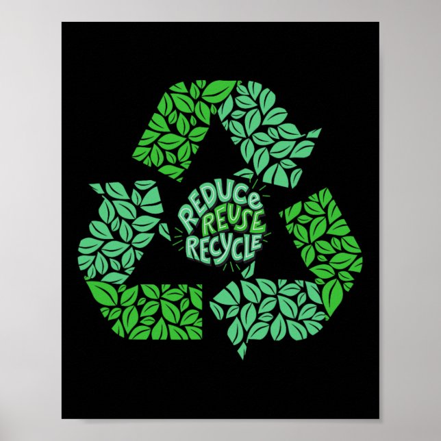 Gerecycelt Earth Day-Logo Vintag Recycelnd Geschen Poster (Vorne)