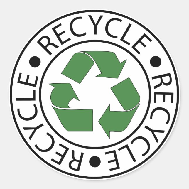 Gerecycelt Green Ceter-Logo Runder Aufkleber (Vorderseite)