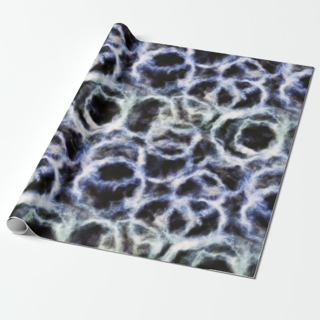 gerecycelt Indigo shibori: Geschenkpapier (Ungerollt)