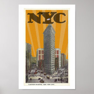 GERECYCELT KUNST: 1913 Postkarte New York CITY Poster