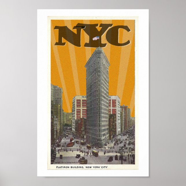 GERECYCELT KUNST: 1913 Postkarte New York CITY Poster (Vorne)