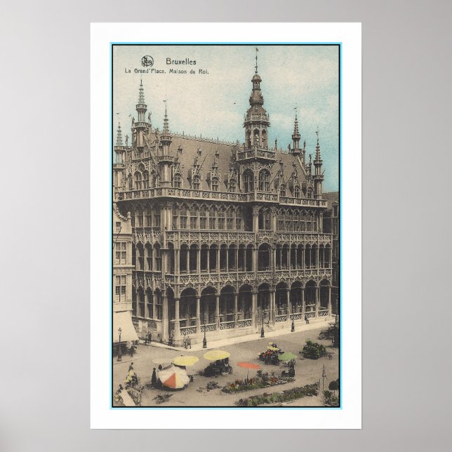 GERECYCELT KUNST: BRÜSSEL BELGIEN POSTCARD 1900 POSTER (Vorne)