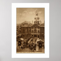GERECYCELT KUNST: LONDON HORSE GARDS POSTCARD DER 
